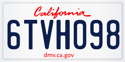CA license plate 6TVH098