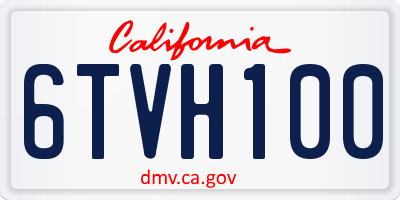 CA license plate 6TVH100