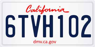 CA license plate 6TVH102