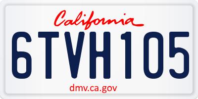 CA license plate 6TVH105