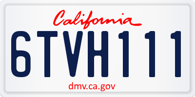 CA license plate 6TVH111