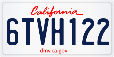 CA license plate 6TVH122