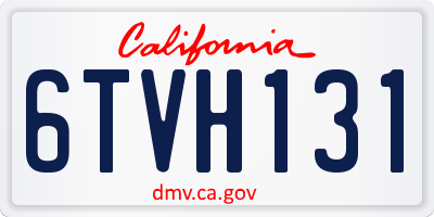 CA license plate 6TVH131