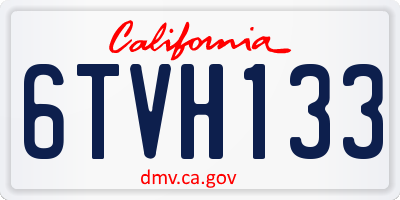 CA license plate 6TVH133