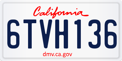 CA license plate 6TVH136