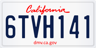 CA license plate 6TVH141