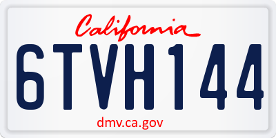 CA license plate 6TVH144