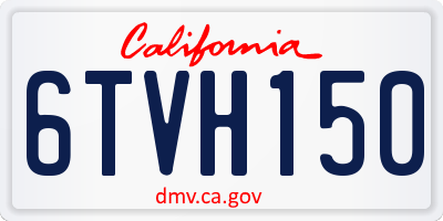 CA license plate 6TVH150