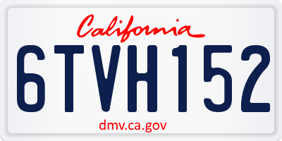 CA license plate 6TVH152