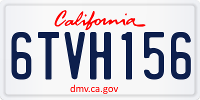 CA license plate 6TVH156