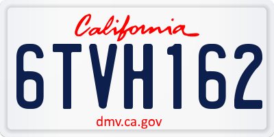 CA license plate 6TVH162