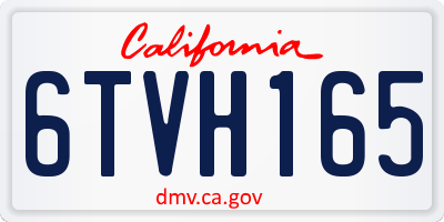 CA license plate 6TVH165