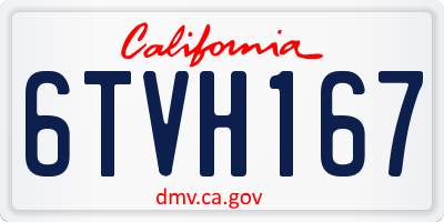 CA license plate 6TVH167