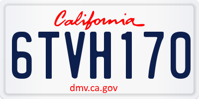 CA license plate 6TVH170