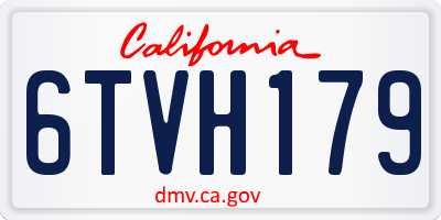 CA license plate 6TVH179