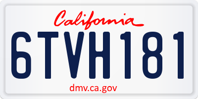 CA license plate 6TVH181