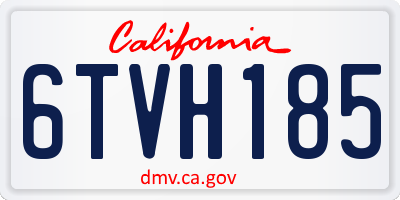 CA license plate 6TVH185