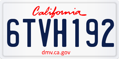 CA license plate 6TVH192