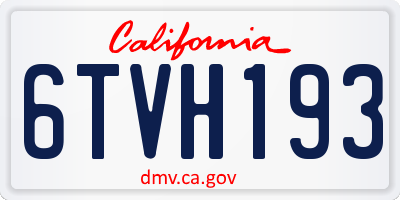 CA license plate 6TVH193