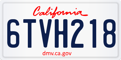 CA license plate 6TVH218