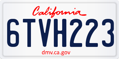 CA license plate 6TVH223
