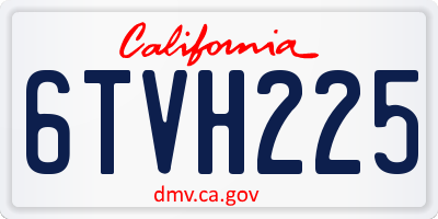 CA license plate 6TVH225
