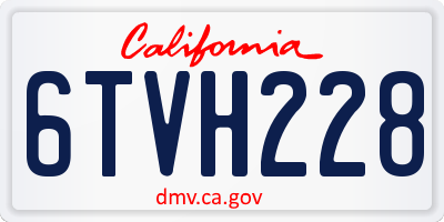 CA license plate 6TVH228