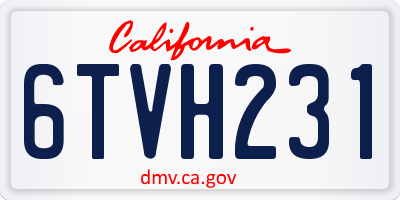 CA license plate 6TVH231