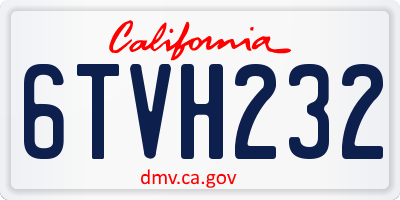 CA license plate 6TVH232