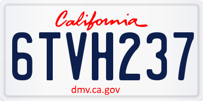 CA license plate 6TVH237