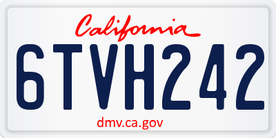 CA license plate 6TVH242
