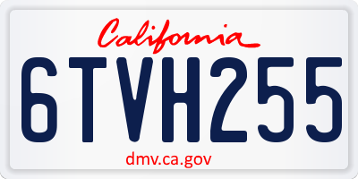 CA license plate 6TVH255