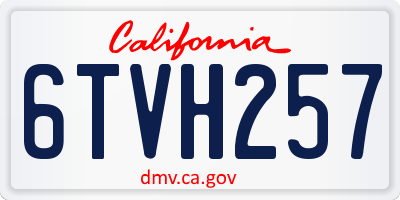 CA license plate 6TVH257