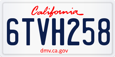 CA license plate 6TVH258