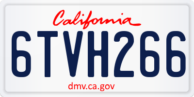 CA license plate 6TVH266