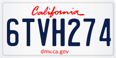 CA license plate 6TVH274