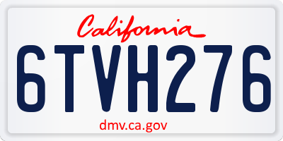 CA license plate 6TVH276