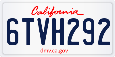 CA license plate 6TVH292
