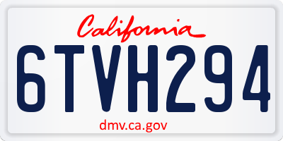 CA license plate 6TVH294