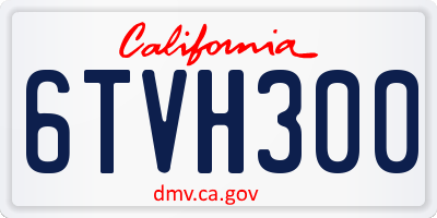 CA license plate 6TVH300