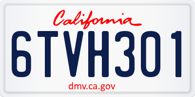CA license plate 6TVH301