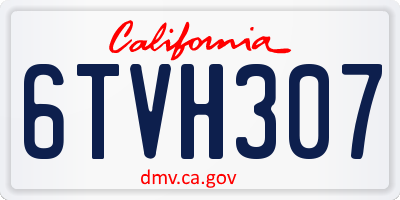 CA license plate 6TVH307