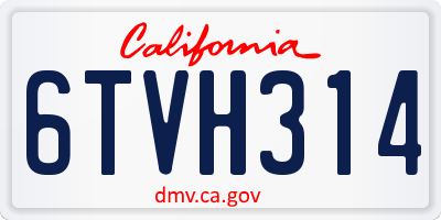 CA license plate 6TVH314