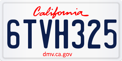 CA license plate 6TVH325