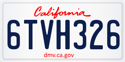 CA license plate 6TVH326