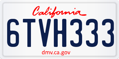 CA license plate 6TVH333
