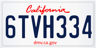 CA license plate 6TVH334