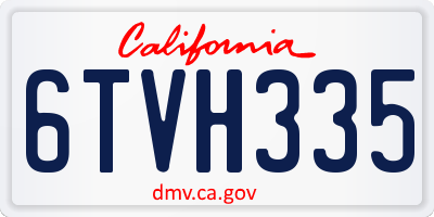 CA license plate 6TVH335