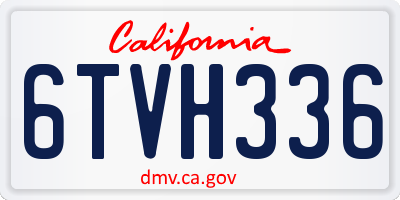 CA license plate 6TVH336