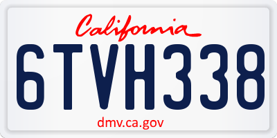 CA license plate 6TVH338